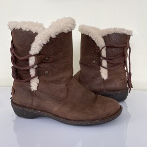 Ugg Boots Size 9 Akadia Brown Shearling Lined Winter Boho Cabincore Classic
